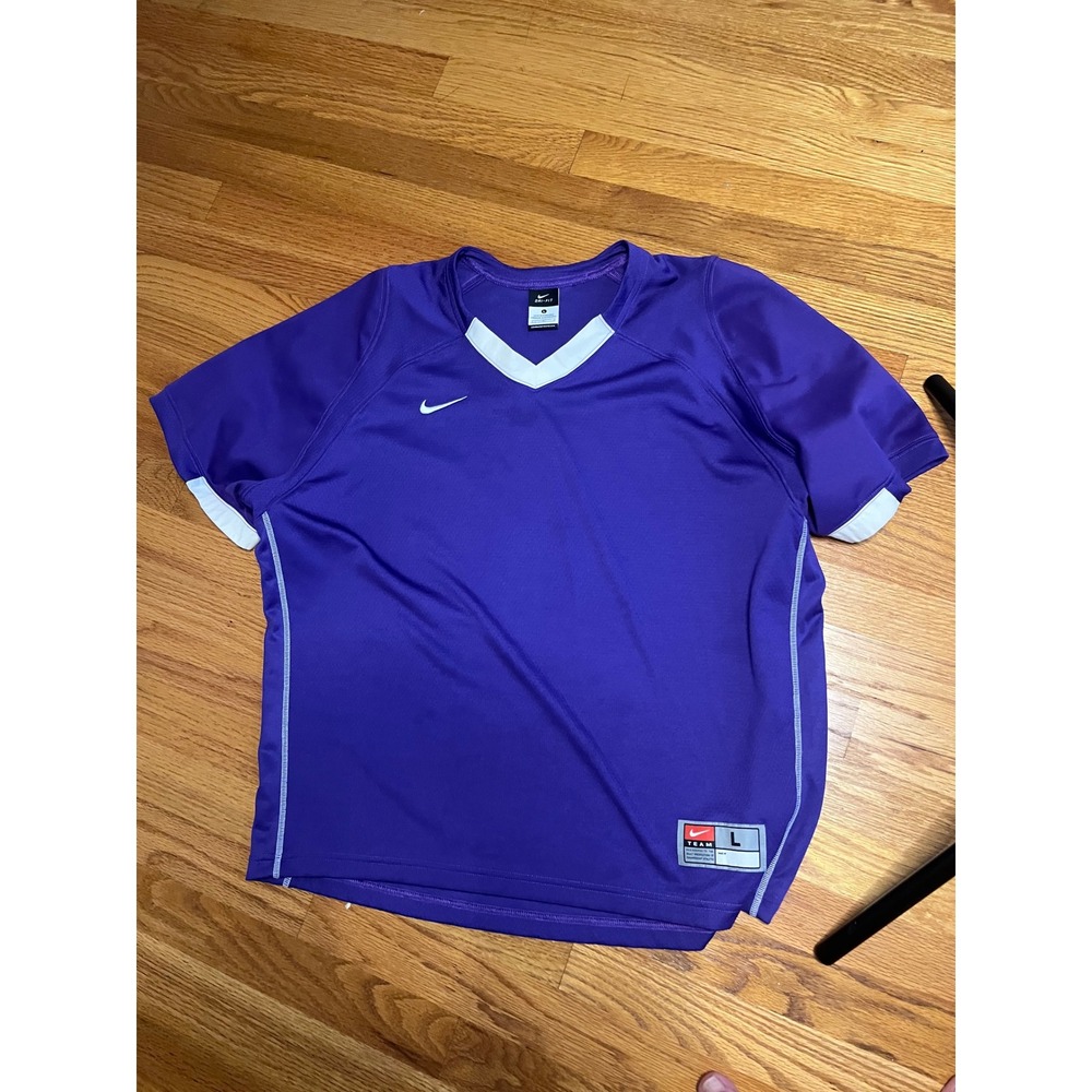 Nike Team Purple Athletic T-Shirt Dri-FIT Training Top Large L